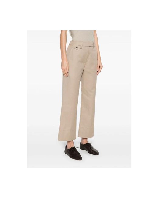 Brunello Cucinelli Natural Cropped Trousers