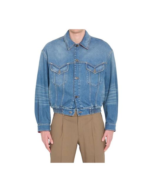 Versace Blue Denim Jackets for men
