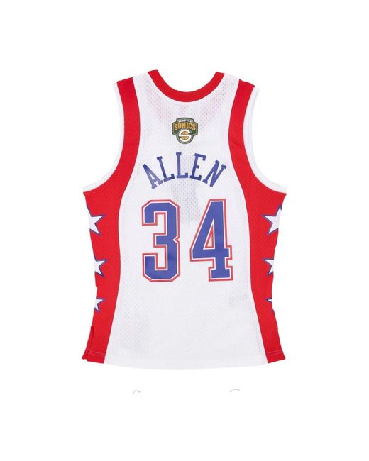 Mitchell & Ness Fitness ,Wit ,Polyester Nba All Star 2004 Ray Allen Tank Top in het Red voor heren