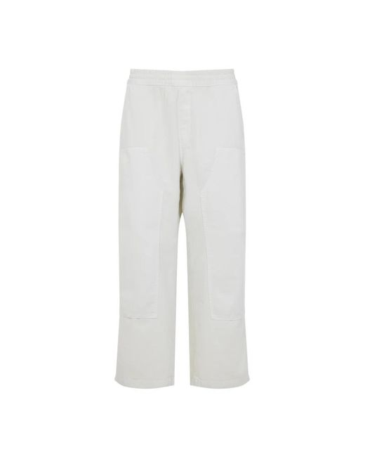 Carhartt Gray Relaxed Fit Casual Pants With Elastic Waistband And Large Pockets for men