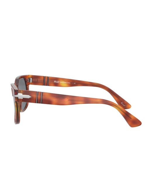 Persol Brown Handgefertigte quadratische sonnenbrille mit meflecto-system