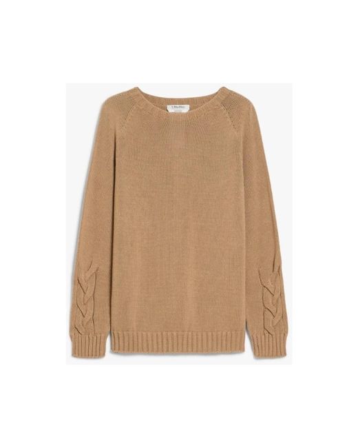 Round-Neck Knitwear Max Mara de color Natural