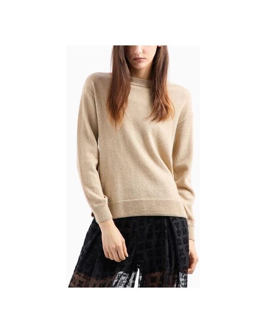 ARMANI EXCHANGE Natural Goldener pullover langarm drop schulter