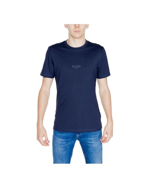 Guess T-Shirts in het Blue voor heren