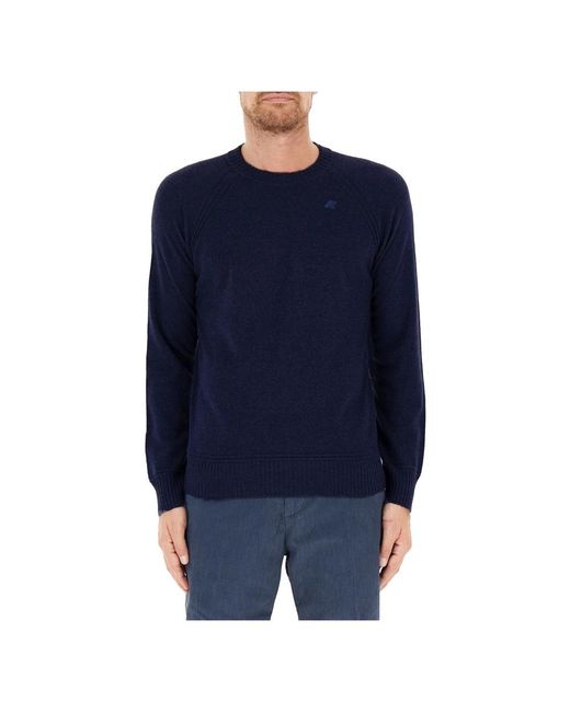 K-Way Blue Round-Neck Knitwear for men