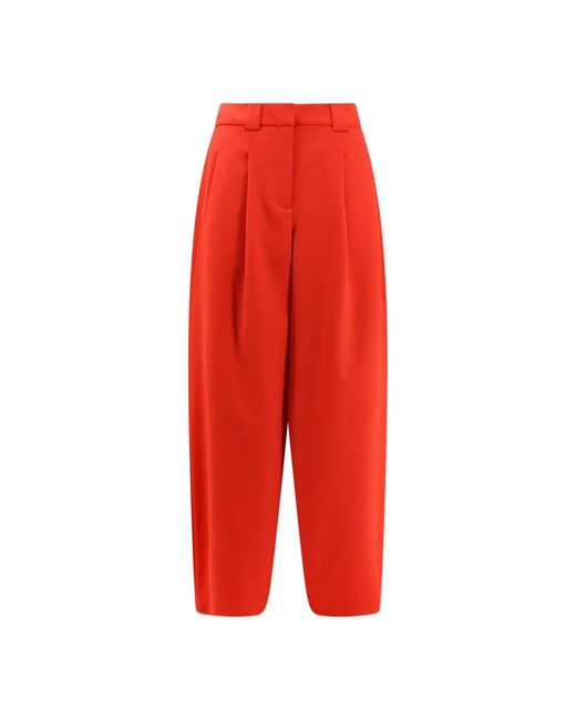 Closed Red Cropped Trousers