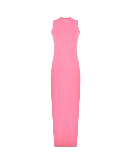 Sportmax Kleedjes ,Roze ,Roze Halternek Cut-Out Lange Jurk in het Pink