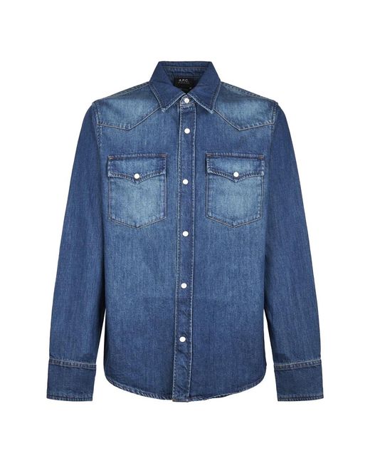 A.P.C. Blue Denim Shirts for men