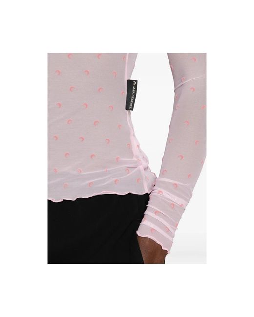 MARINE SERRE White Long Sleeve Tops