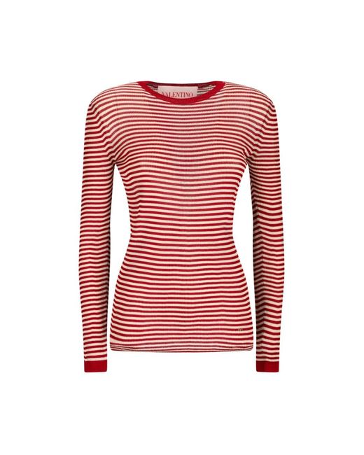 Valentino Garavani Red Long Sleeve Tops
