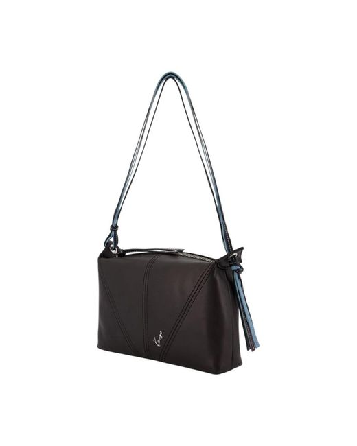 KENZO Black Ledertasche Mit Logo