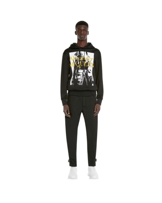 McQueen Black Hoodies for men