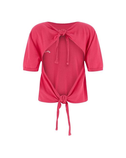 Ganni Pink Round-Neck Knitwear