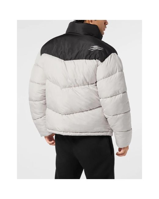 Philipp Plein Fitness ,Polyester Puffer Jacket in het Gray voor heren