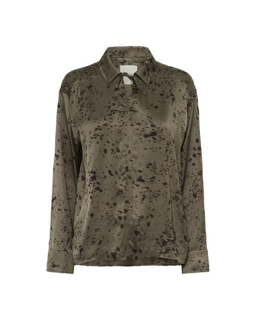 Part Two Green Sheenapw Bl Bluse Mit V-Ausschnitt