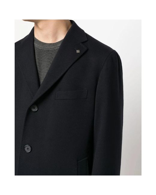 Tagliatore Black Single-Breasted Coats for men