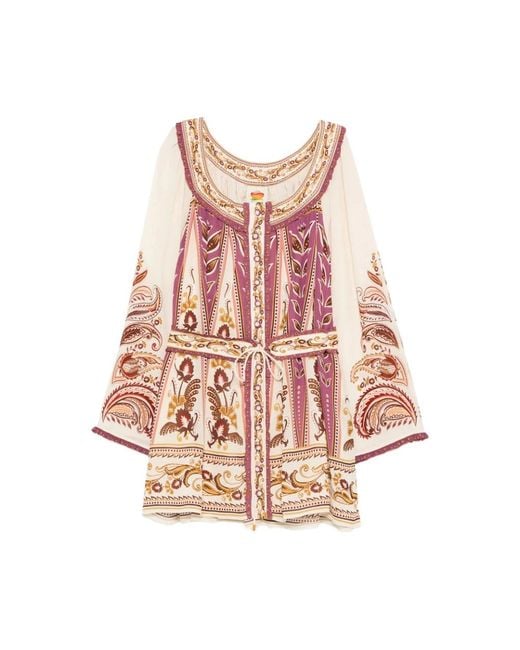 Farm Rio Pink Floral Print Belt Dress