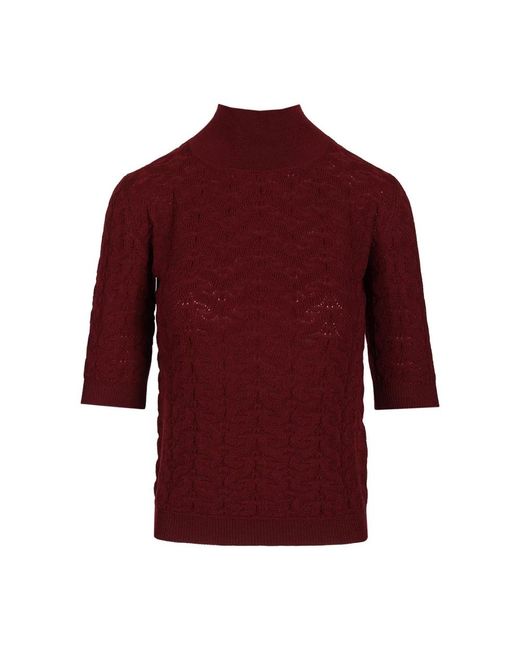 Etro Wol Trui Met Coltrui in het Red