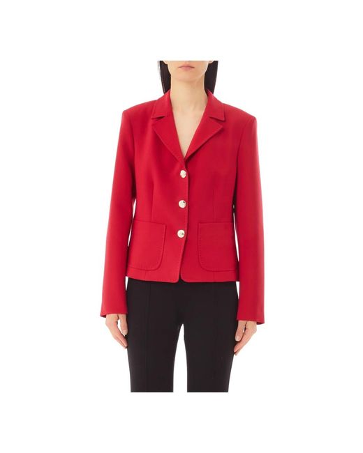 Liu Jo Jassen ,Rood ,Cropped Jacket in het Red