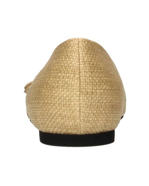 N°21 Raffia Ballet Flat in het Natural