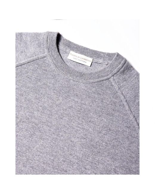 FILIPPO DE LAURENTIIS Gray Round-Neck Knitwear for men