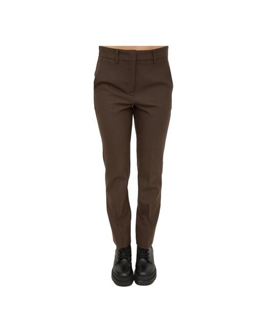 Marella Brown Slim-Fit Trousers