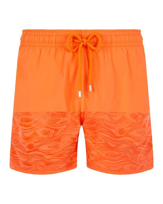 Vilebrequin Badmode ,Oranje ,Morea Swin Shorts Aquarium Water-Reactieve Guave in het Orange voor heren