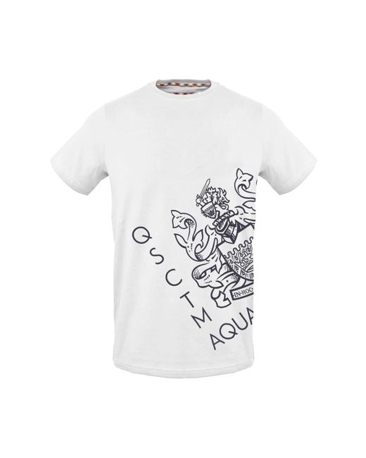 Solid round neck t-shirt di Aquascutum in White da Uomo