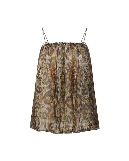 Into The East Brown Sleeveless Tops