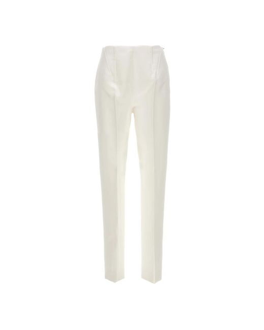 Sportmax White Slim-Fit Trousers