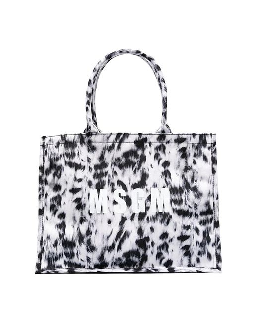 MSGM Black Tote Bags