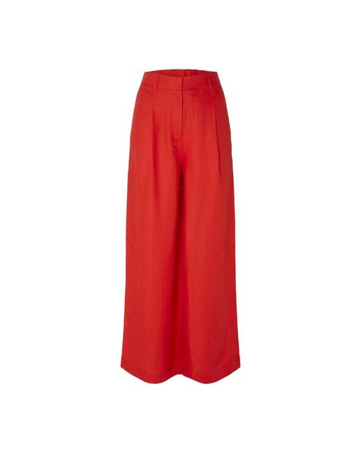 SELECTED Red Wide Trousers