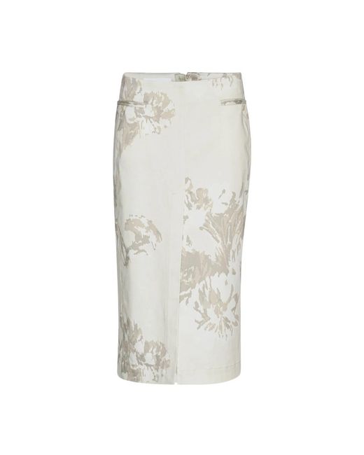 REMAIN Birger Christensen Gray Schicker Blumen Midi Rock