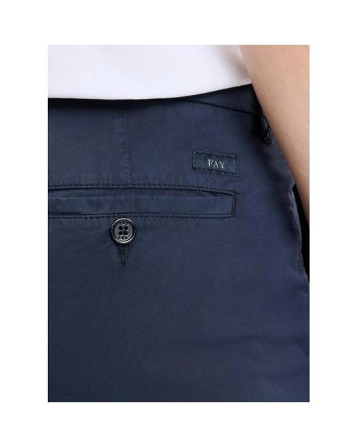 Fay Broeken ,Blauw ,Blauwe Slim Fit Stretch Broek in het Blue voor heren