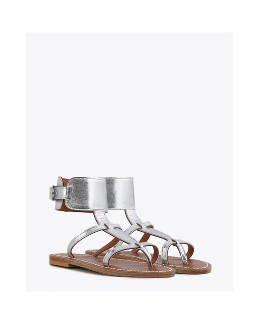 K. Jacques Metallic Flat Sandals