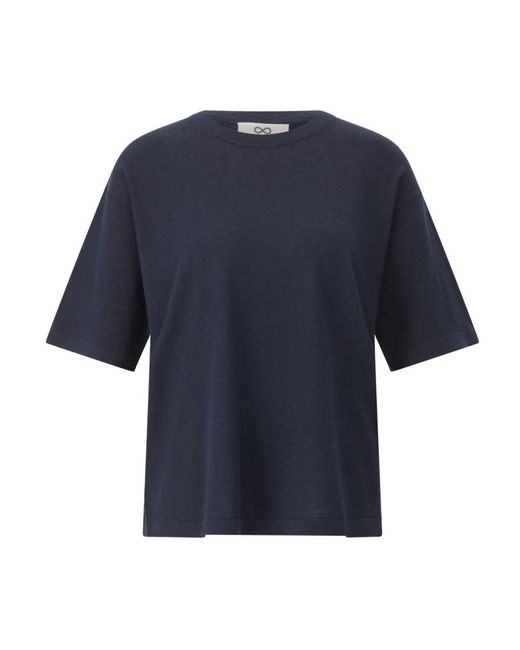 SMINFINITY Tops ,Blauw ,Katoen Oversized Linnen-Katoenen Shirt in het Blue