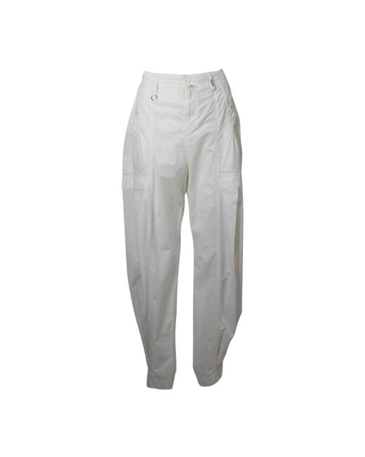 Pantalón de popelín de algodón blanco High de color Gray