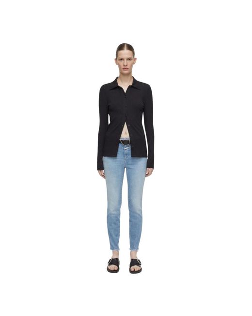 Closed Jeans ,Blauw ,Katoen Skinny Pusher Cropped Jeans in het Blue