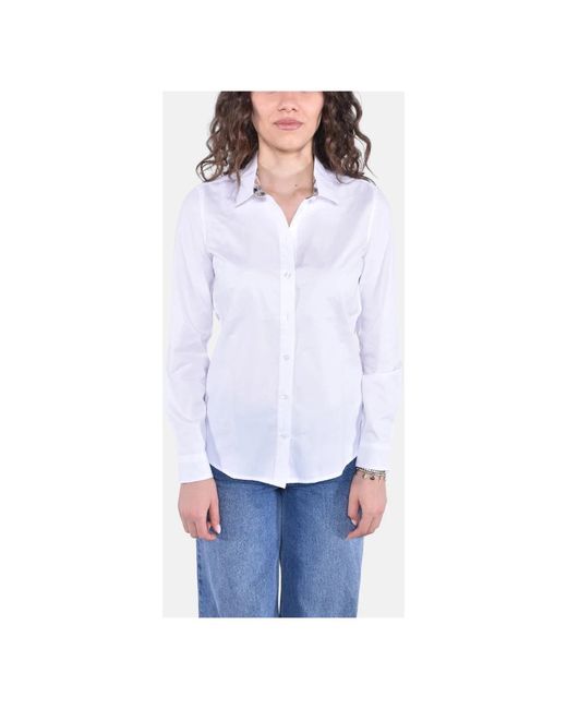 Barbour White Oxford baumwollhemd mit femininen details