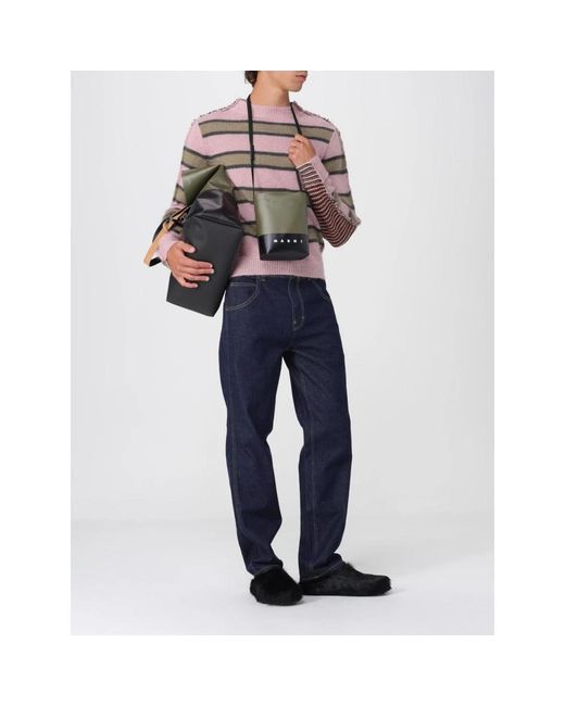 Marni Blue Round-Neck Knitwear for men