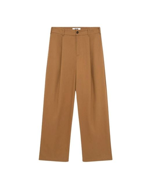 MSGM Brown Wide Trousers for men