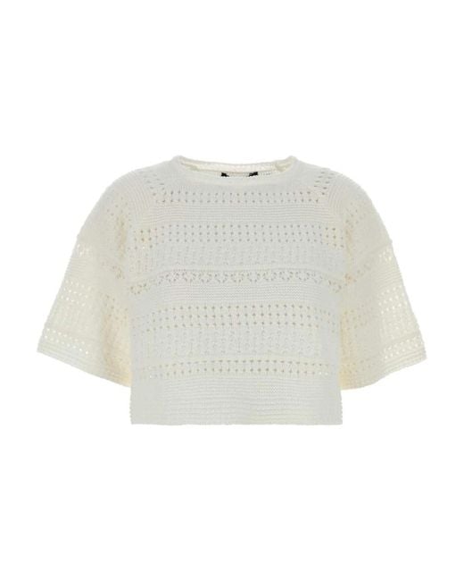 Weekend by Maxmara White Round-Neck Knitwear
