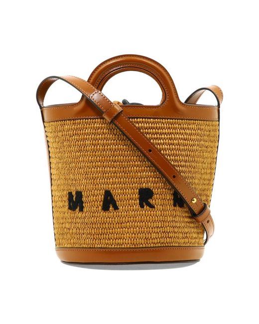 Marni Tropicalia Mini Bucket in het Metallic