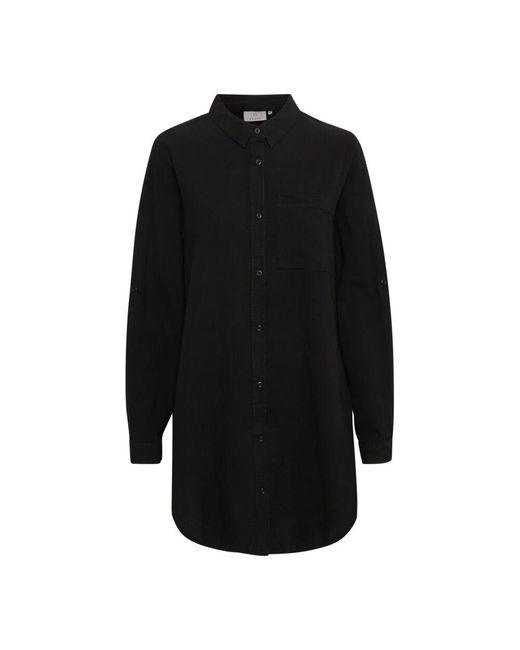 Kaffe Black Schwarzes Tiefes Hemd Tunika Top