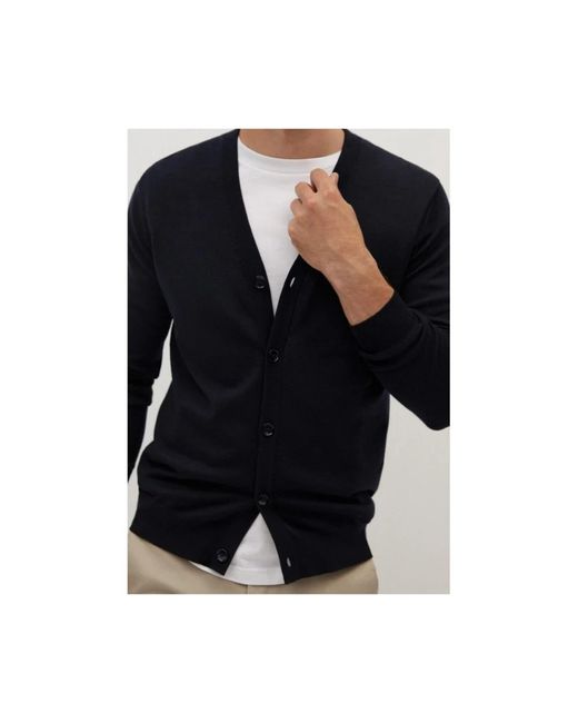 Barba Napoli Button Cardigan in het Blue voor heren