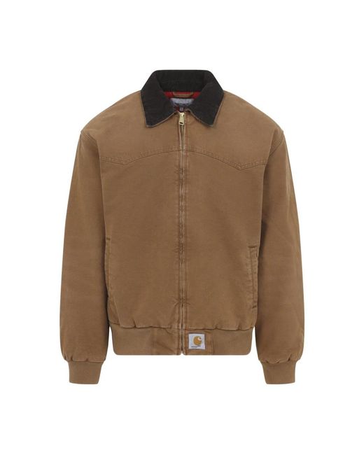 Carhartt Jassen ,Bruin ,Katoen Og Santa Fe Jacket in het Brown voor heren