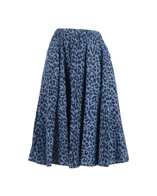Aspesi Gonna Midi Rok in het Blue