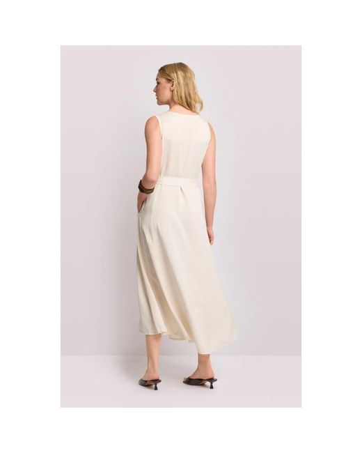 Kocca Viscose Button Dress in het Natural