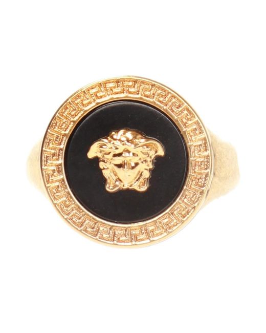 Versace Accessoires ,Geel ,Medusa Hoofdring in het Metallic voor heren