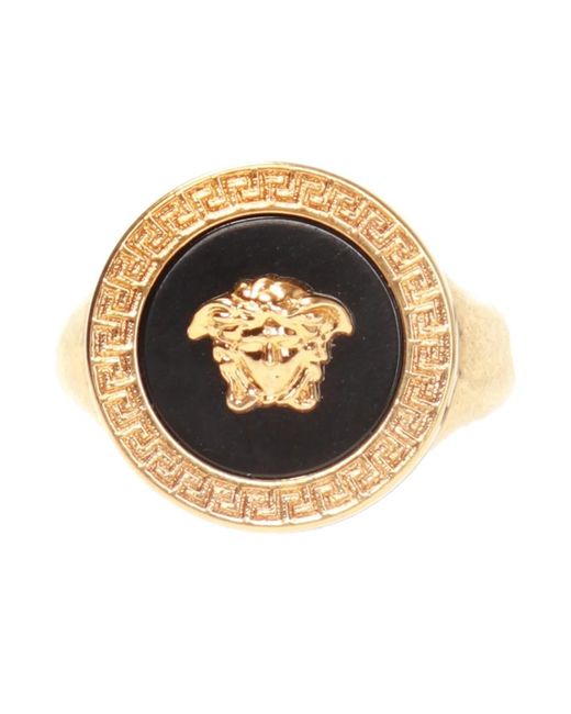 Versace Accessoires ,Geel ,Medusa Hoofdring in het Metallic voor heren